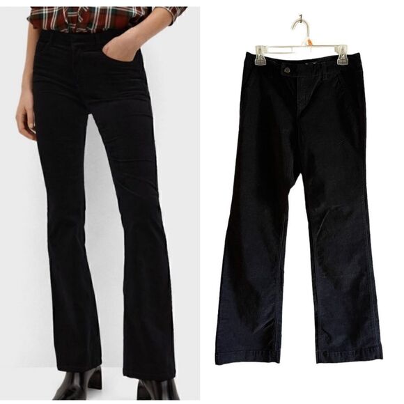 GAP Black Velvet Mid Rise Pant | SZ 4 - Picture 1 of 8